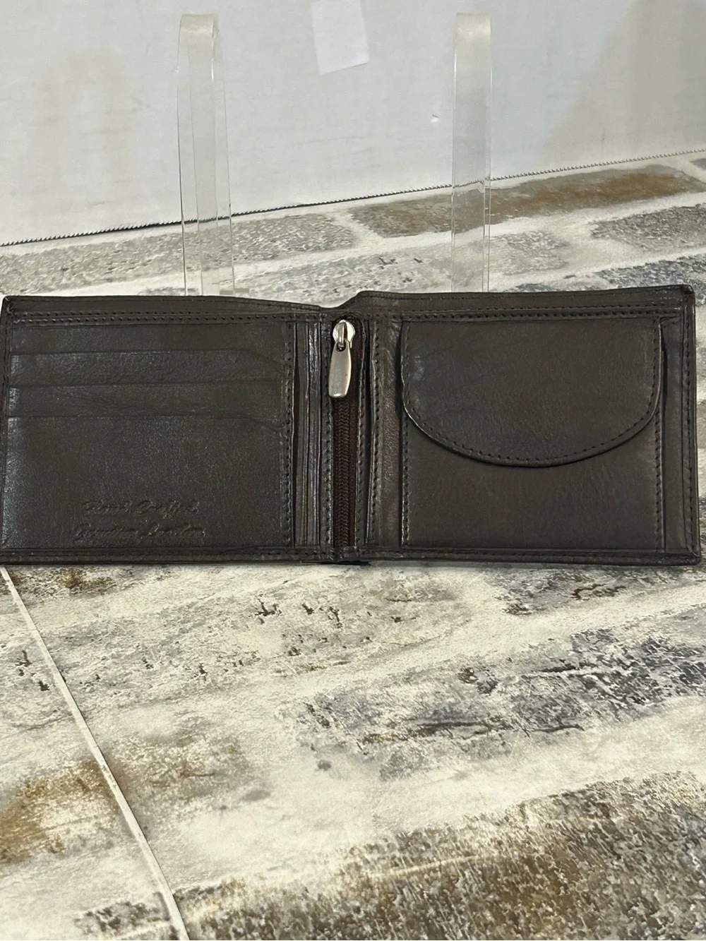 Classic Men's Leather Bifold Wallet in Dark Brown